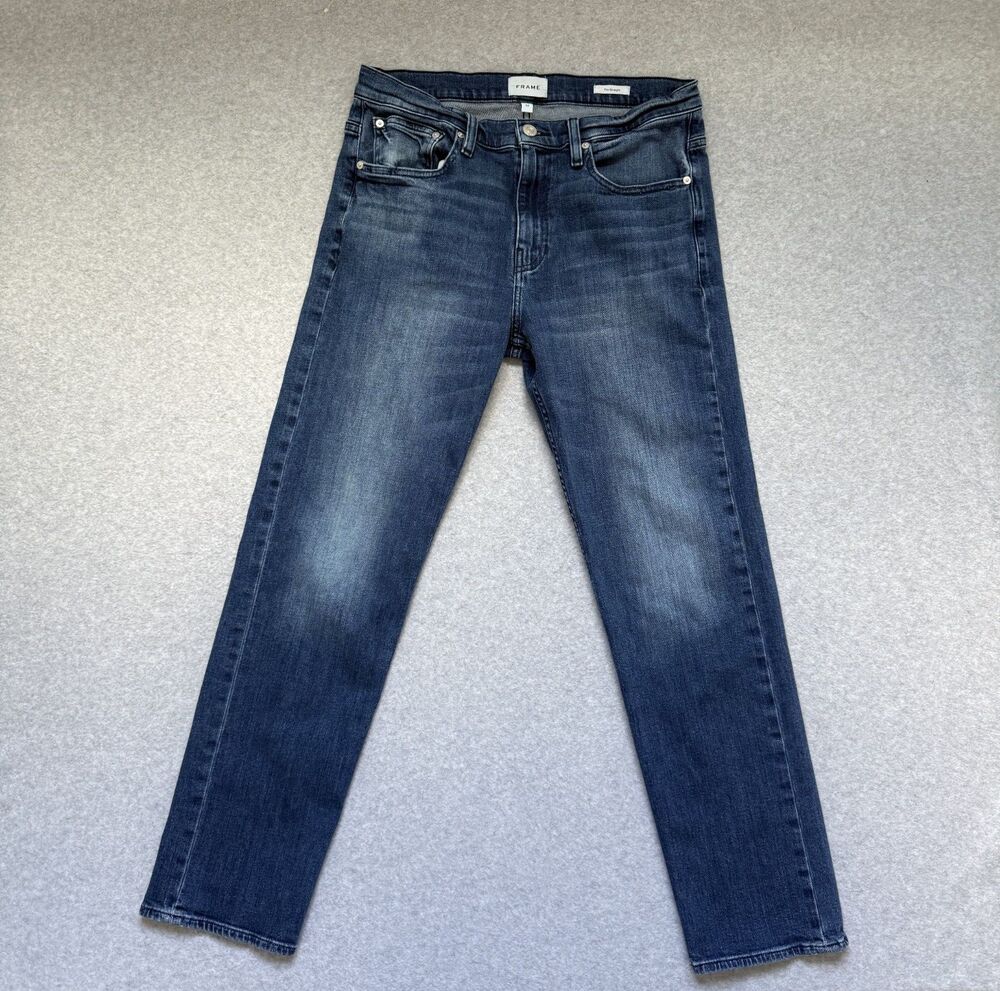 FRAME The Straight Jeans Blue Denim Womens Size 32